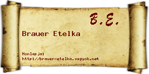 Brauer Etelka névjegykártya